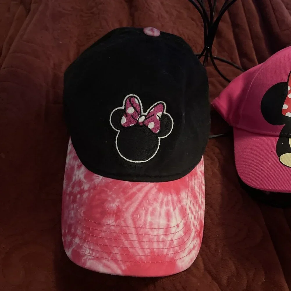 Lot Of 3 Hats / Caps 1 NWT Disney Minnie Mouse Cap W/ Sunglasses 1 Beanie, 1 Cap